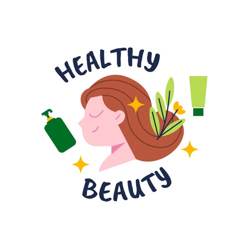 Prodotti naturali per capelli: immagine vettoriale healthy beauty